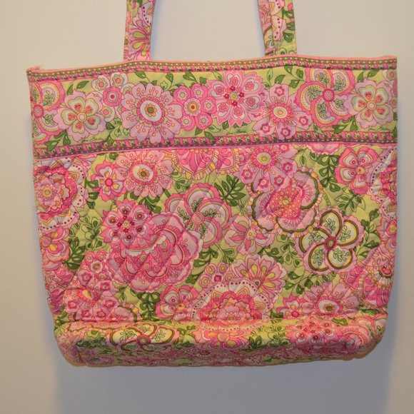 Vera Bradley Pink Petal Print Button Top Bag - Picture 6 of 10